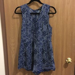 Blue Printed F21 Romper